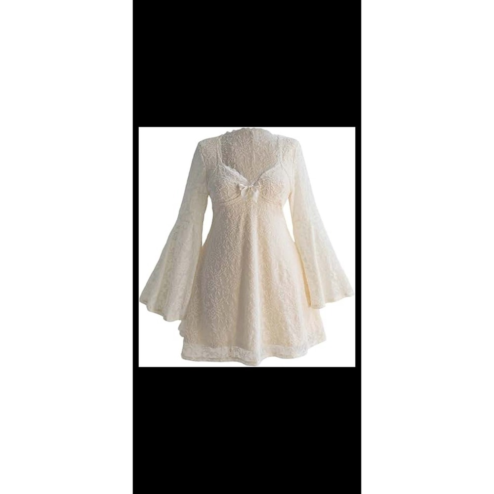 BEAUDRM Women's Size XL Plus Fall Hippie Boho Dress Lace
